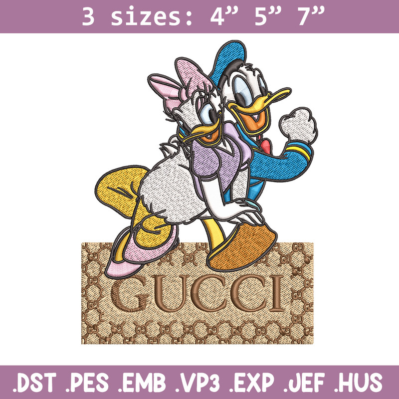 Daisy And Donald Duck Gucci Embroidery design, Disney Embroidery, cartoon design, Embroidery File, Instant download..jpg