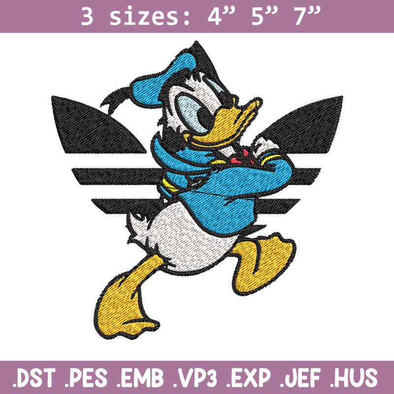 Duck cartoon adidas Embroidery Design, Adidas Embroidery, Brand Embroidery, Embroidery File, Logo shirt,Digital download.jpg