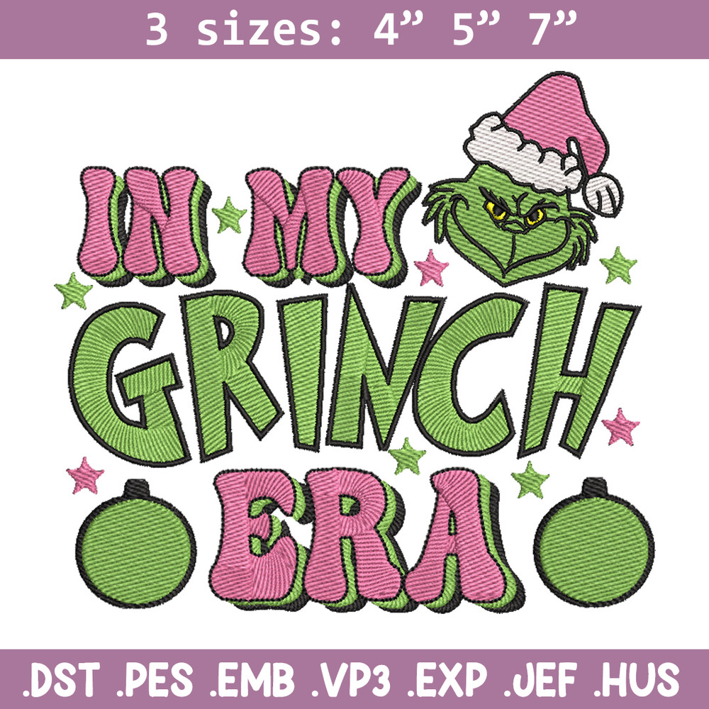 Grinch era embroidery design, Grinch embroidery, Chrismas design,Embroidery shirt, Embroidery file, Digital download.jpg