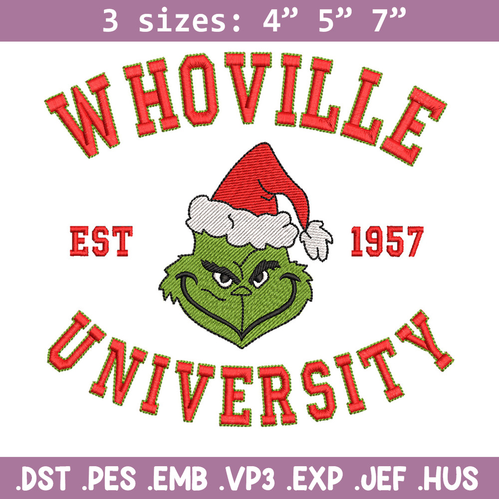Grinch est1957 embroidery design, Grinch embroidery, Chrismas design, Embroidery shirt, Embroidery file,Digital download.jpg