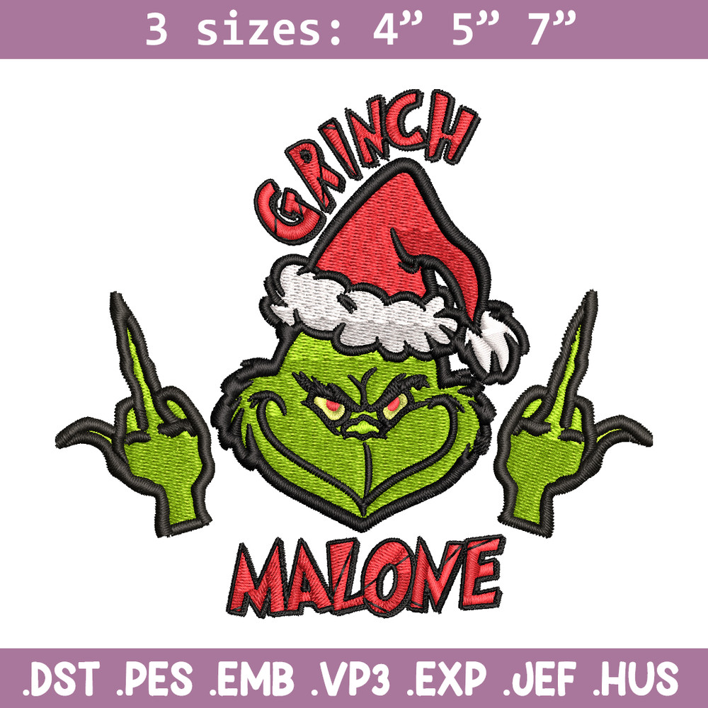 Grinch Middle Finger Embroidery design, Grinch christmas Embroidery, Embroidery File, Grinch design, Instant download..jpg