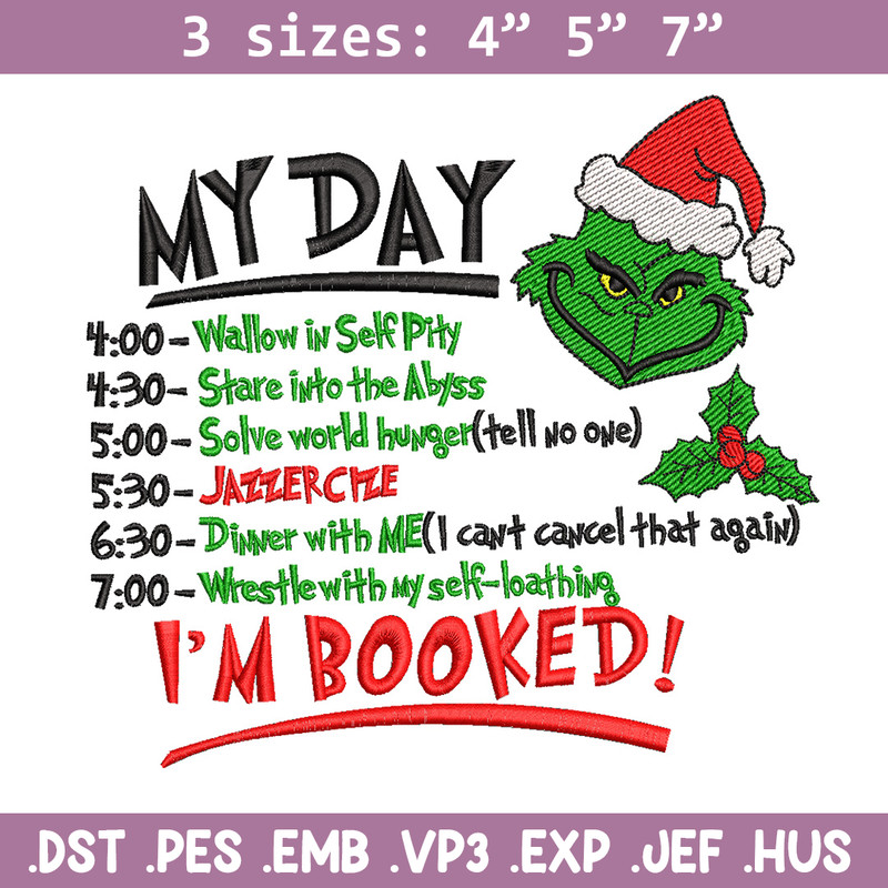 Grinch my day embroidery design, Grinch embroidery, Chrismas design,Embroidery shirt, Embroidery file, Digital download.jpg