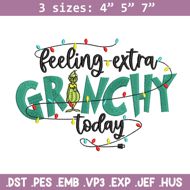 Grinchy today embroidery design,Grinch embroidery, Chrismas design, Embroidery shirt, Embroidery file, Digital download..jpg
