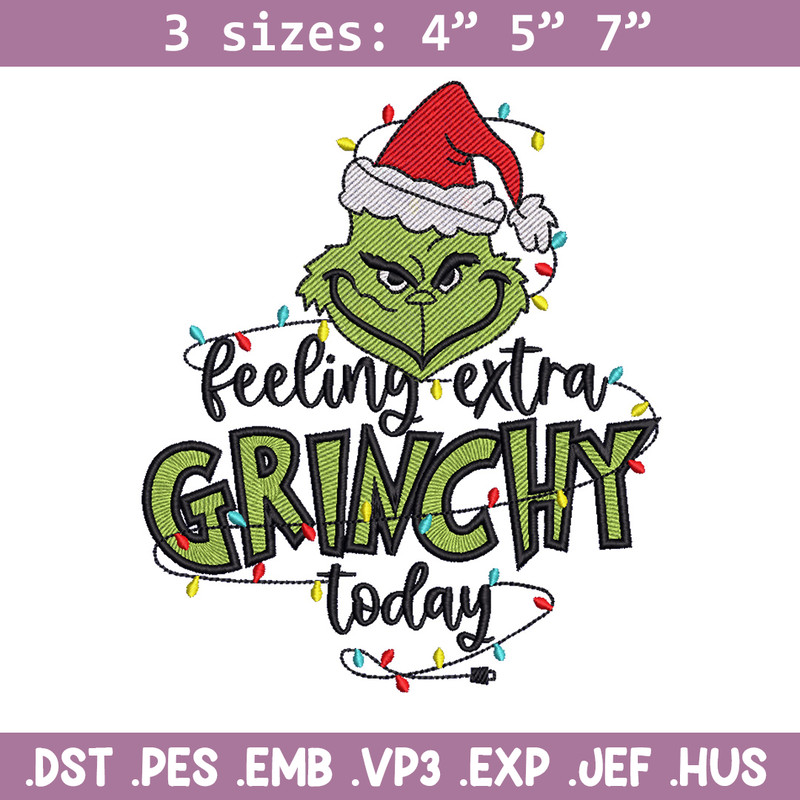Grinchy today embroidery design,Grinch embroidery, Chrismas design, Embroidery shirt, Embroidery file, Digital download.jpg