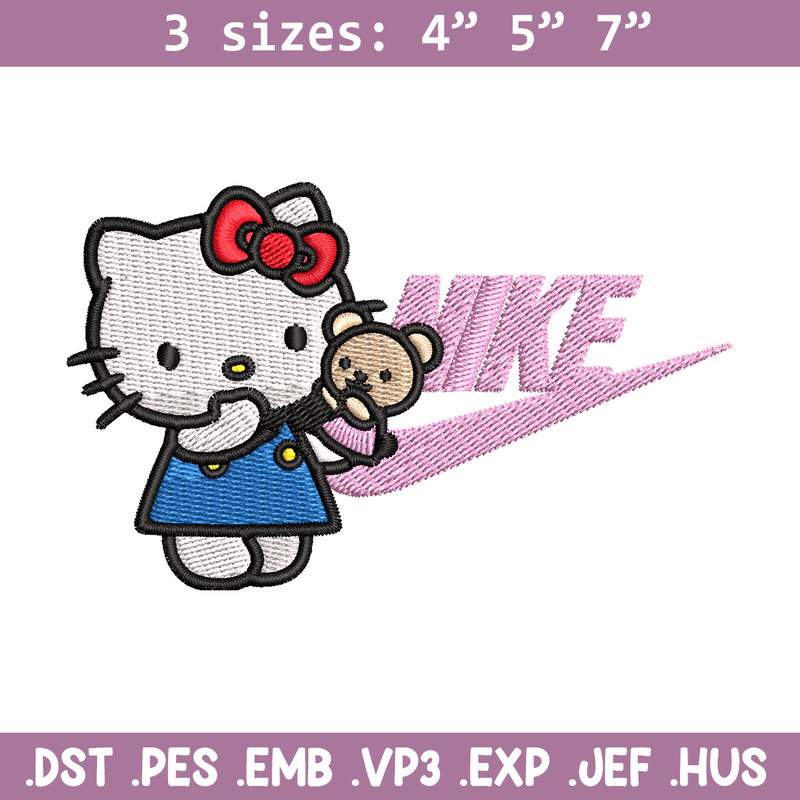 Hello kitty Nike Embroidery design, hello kitty cartoon, Embroidery, Nike design, Embroidery file, Instant download..jpg