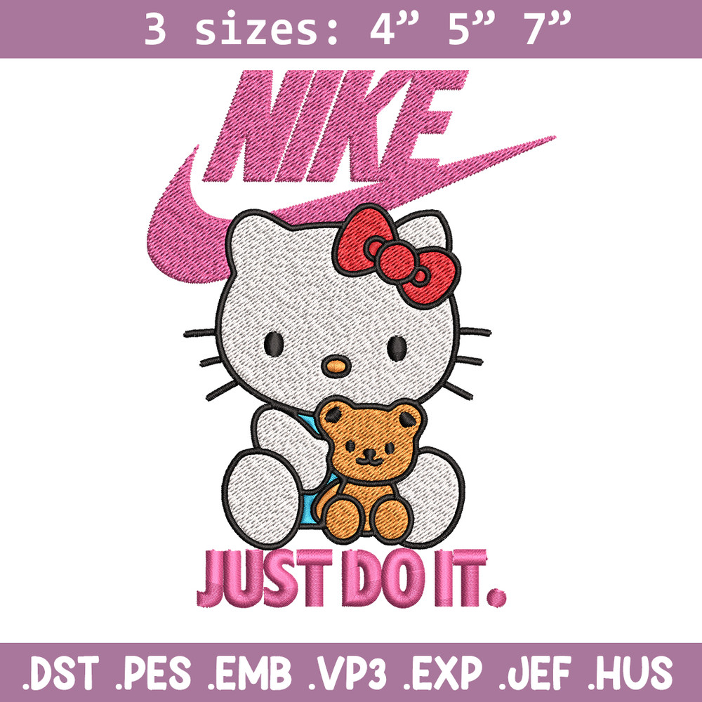 Hello kitty Nike Embroidery design, Hello kitty Embroidery, Nike design, Embroidery file, cartoon logo. Instant download.jpg