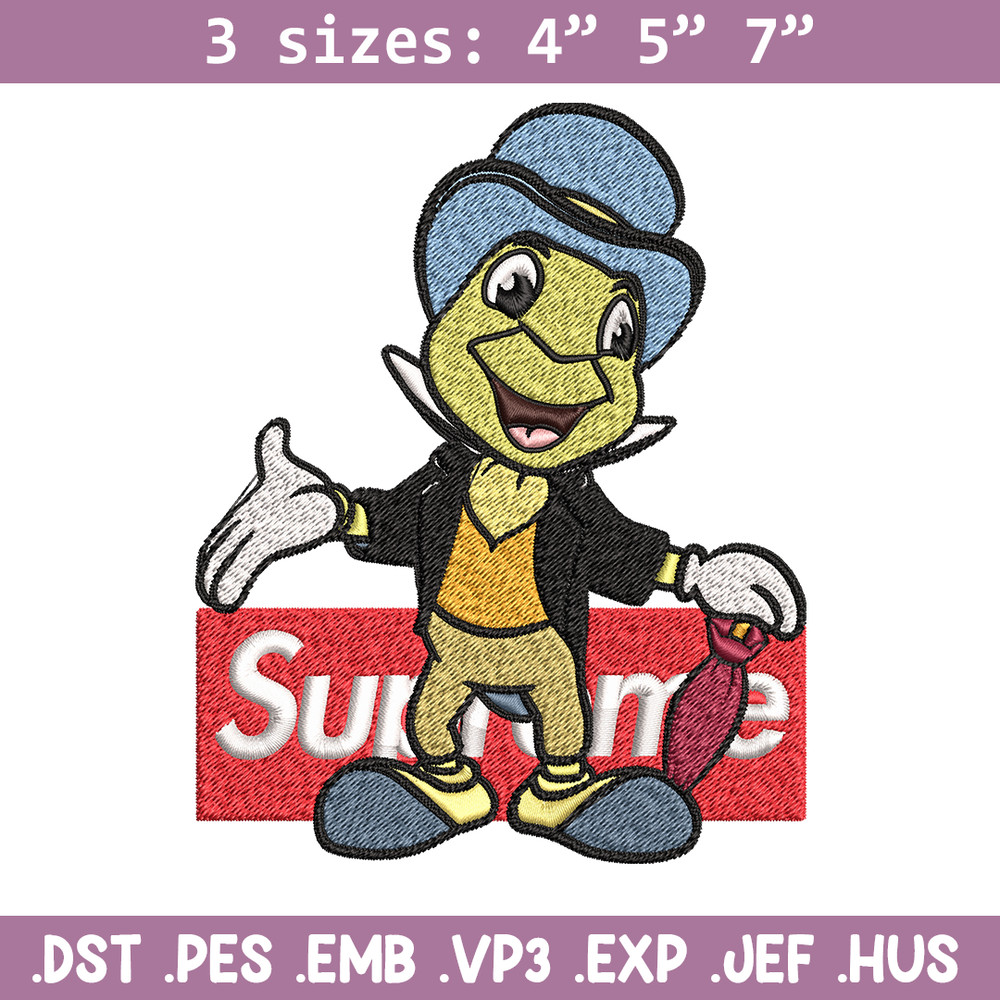 Jimimy cricket supreme Embroidery design, Jimimy cricket Embroidery, cartoon design, Embroidery File, Instant download..jpg