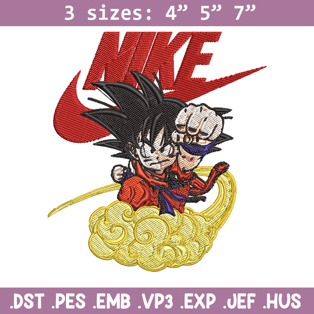 Kid Goku magic cloud Nike Embroidery design, Dragon ball Embroidery, Nike design, Embroidery file, Instant download..jpg