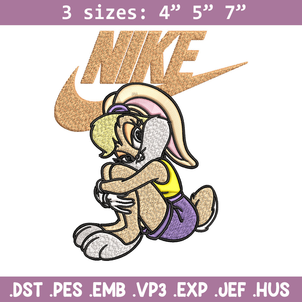 Lola Bunny Nike Embroidery design, Lola Bunny cartoon Embroidery, Nike design, Embroidery file, Instant download..jpg
