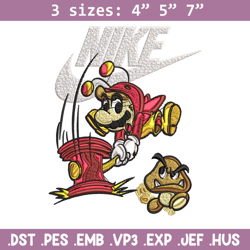 Mario bros Nike Embroidery design, Mario bros game Embroidery, Nike design, Embroidery file, Instant download..jpg