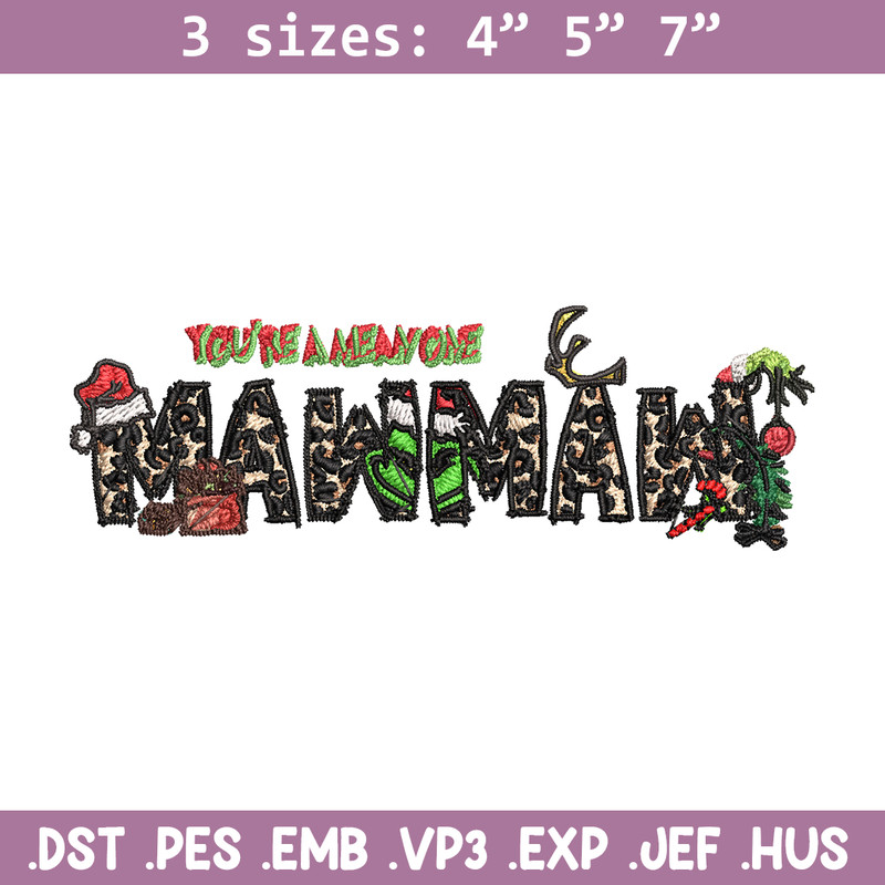Maw Maw Ginch Christmas Embroidery design, Grinch Christmas Embroidery, Grinch design, Embroidery file, Digital download.jpg