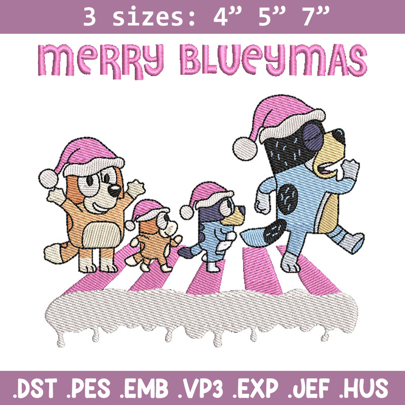 Merry blueymas embroidery design, Bluey embroidery, Chrismas design, Embroidery file, Embroidery shirt, Digital download.jpg