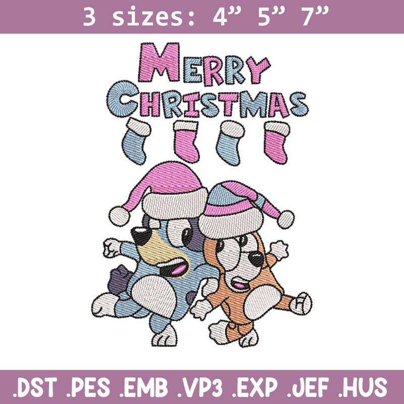 Merry chrismas embroidery design, Bluey embroidery, Chrismas design, Embroidery file, Embroidery shirt, Digital download.jpg