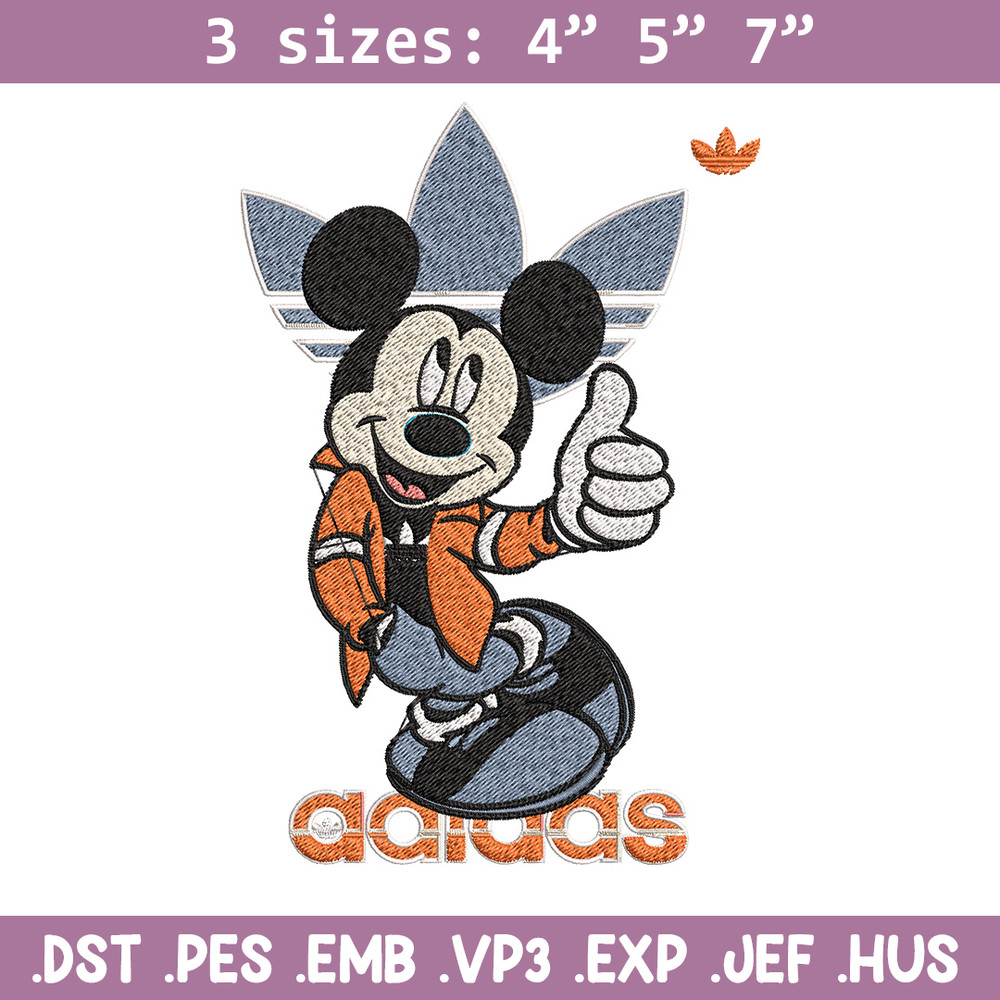 Mickey adidas Embroidery Design, Adidas Embroidery, Brand Embroidery, Embroidery File, Logo shirt, Digital download.jpg