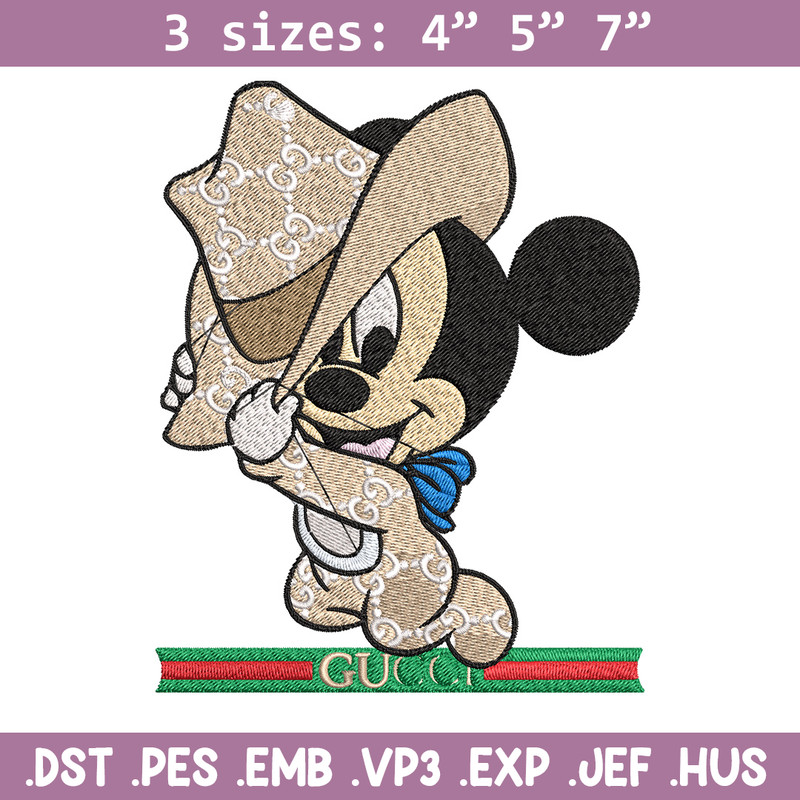 Mickey baby Embroidery Design, Gucci Embroidery, Embroidery File, Logo shirt, Sport Embroidery, Digital download.jpg