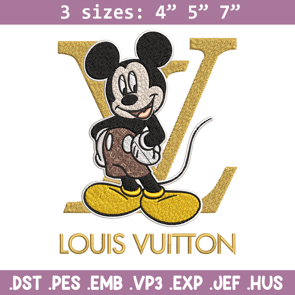Mickey logo lv Embroidery Design, Lv Embroidery, Embroidery File, Brand Embroidery, Logo shirt, Digital download.jpg