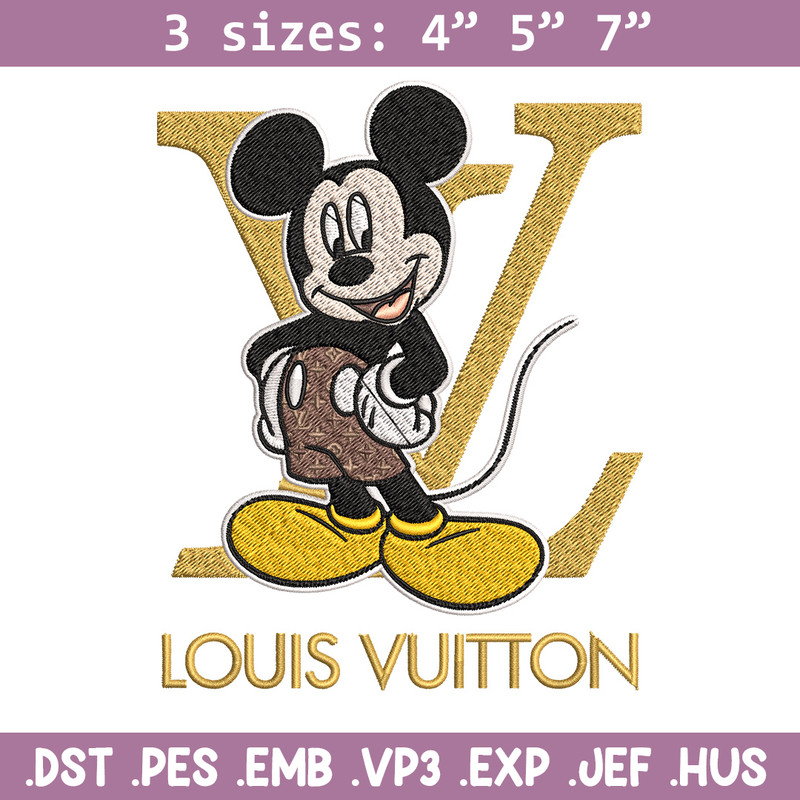 Mickey logo lv Embroidery Design, Lv Embroidery, Embroidery File, Brand Embroidery, Logo shirt, Digital download.jpg