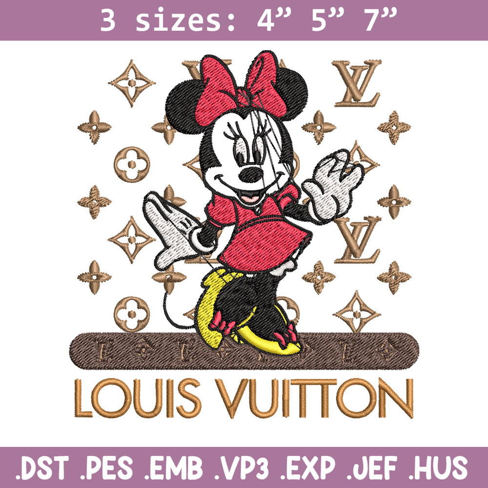 Minnie logo lv Embroidery Design, Lv Embroidery, Embroidery File, Brand Embroidery, Logo shirt, Digital download.jpg