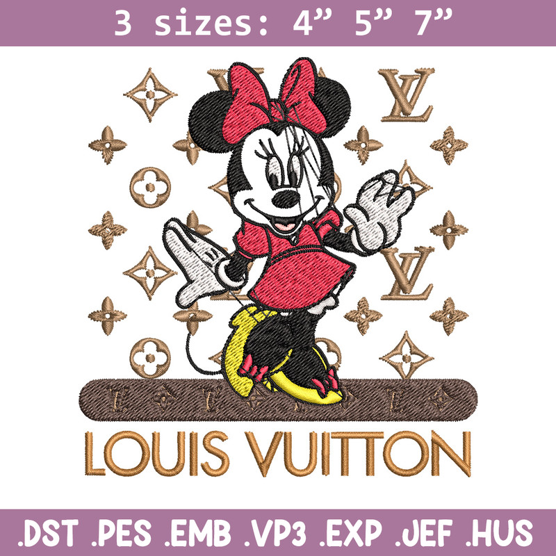 Minnie logo lv Embroidery Design, Lv Embroidery, Embroidery File, Brand Embroidery, Logo shirt, Digital download.jpg