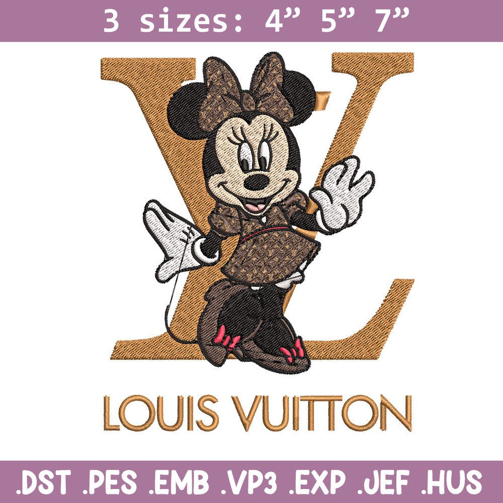 Minnie smile lv Embroidery Design, Lv Embroidery, Embroidery File, Brand Embroidery, Logo shirt, Digital download.jpg