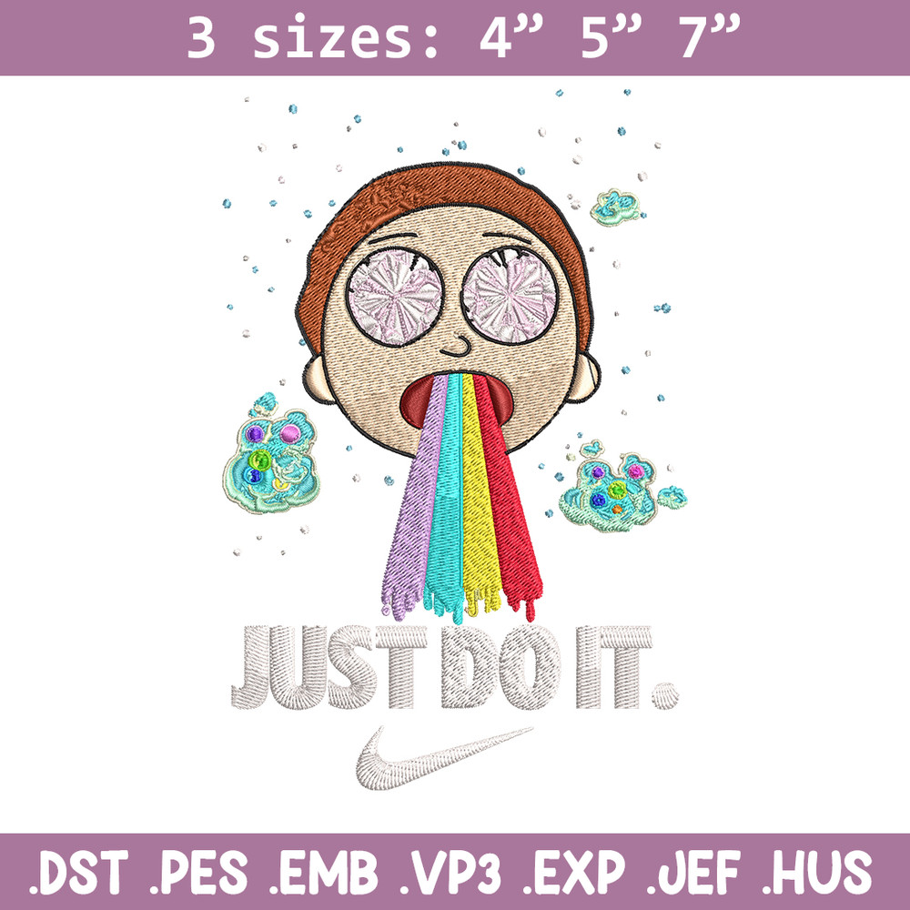 Morty Smith Just Rick It Embroidery design, Cartoon Embroidery, Logo Nike design, Embroidery file, Instant download..jpg