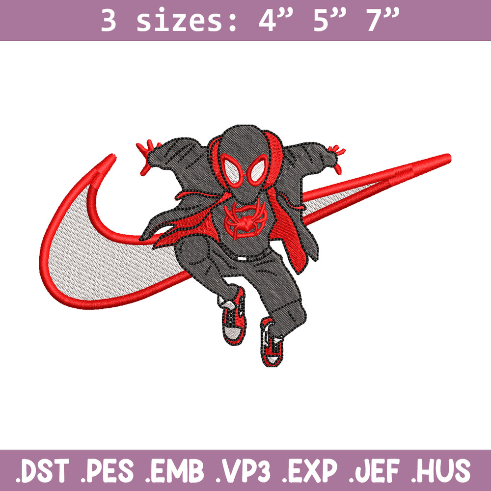 Nike Black Spiderman embroidery design, Black Spiderman embroidery, Nike design, movie design, Digital download.jpg