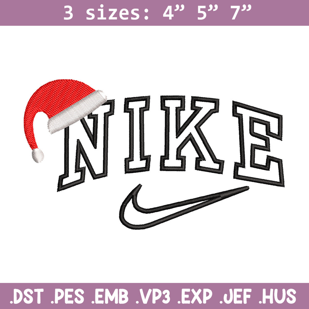 Nike hat embroidery design, Chrismas embroidery, Nike design, Embroidery shirt, Embroidery file, Digital download.jpg