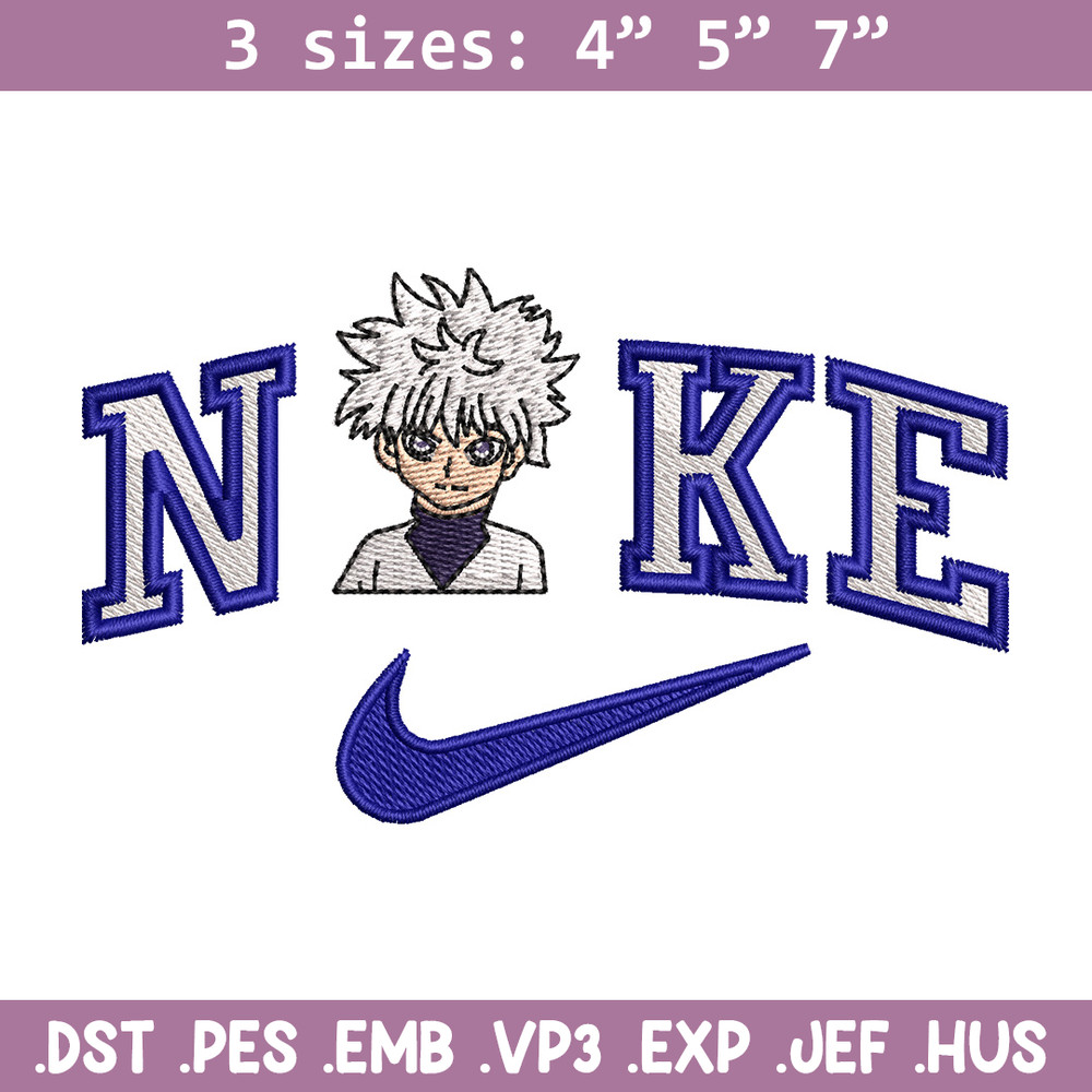 Nike Killua embroidery design, HxH embroidery, Nike design, Embroidery shirt, Embroidery file, Digital download.jpg