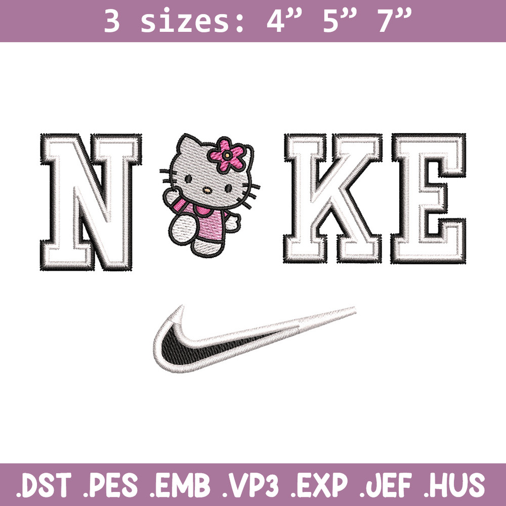 Nike kitty embroidery design, Hello kitty embroidery, Emb design, Embroidery shirt, Embroidery file, Digital download.jpg