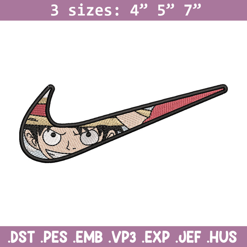 Nike luffy smile embroidery design, One piece embroidery,Nike design,Embroidery shirt, Embroidery file, Digital download.jpg