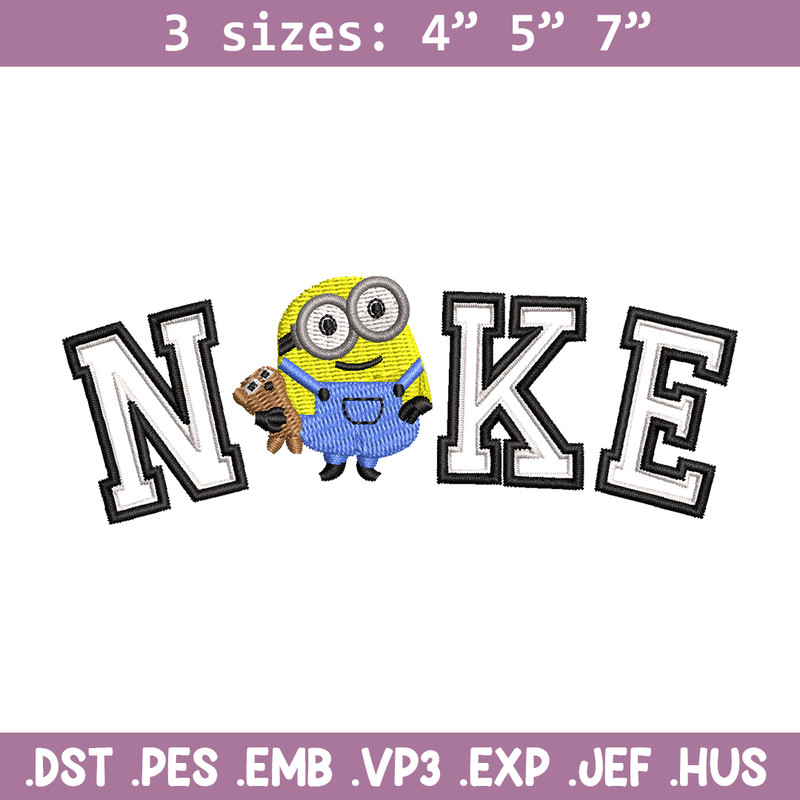 Nike minion embroidery design, Minion embroidery, Nike design, Embroidery shirt, Embroidery file, Digital download.jpg