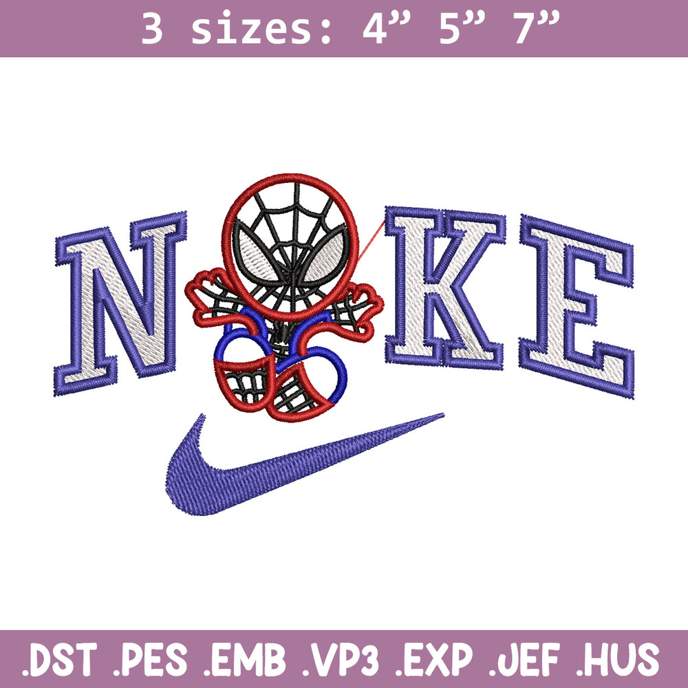 Nike spiderman embroidery design, Marvel embroidery, Nike design, Embroidery file,Embroidery shirt, Digital download.jpg