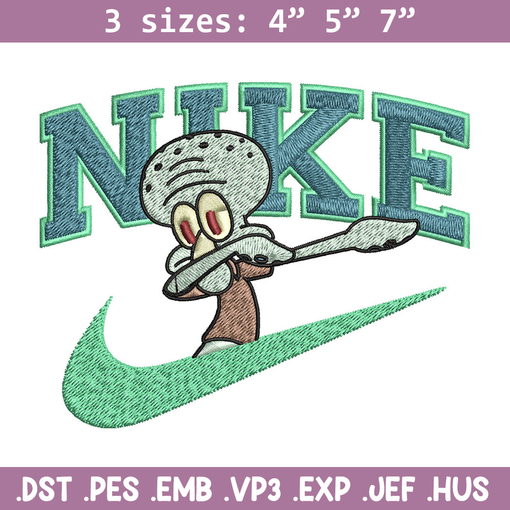 Nike Squidward Embroidery Design, Spongebob Embroidery, Nike Embroidery, Embroidery File, Logo shirt, Digital download.jpg