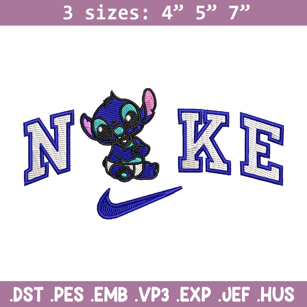 Nike stitch baby embroidery design, Stitch embroidery, Nike design, Embroidery file,Embroidery shirt, Digital download.jpg