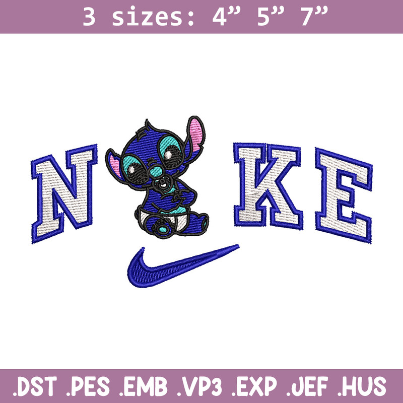 Nike stitch baby embroidery design, Stitch embroidery, Nike design, Embroidery file,Embroidery shirt, Digital download.jpg