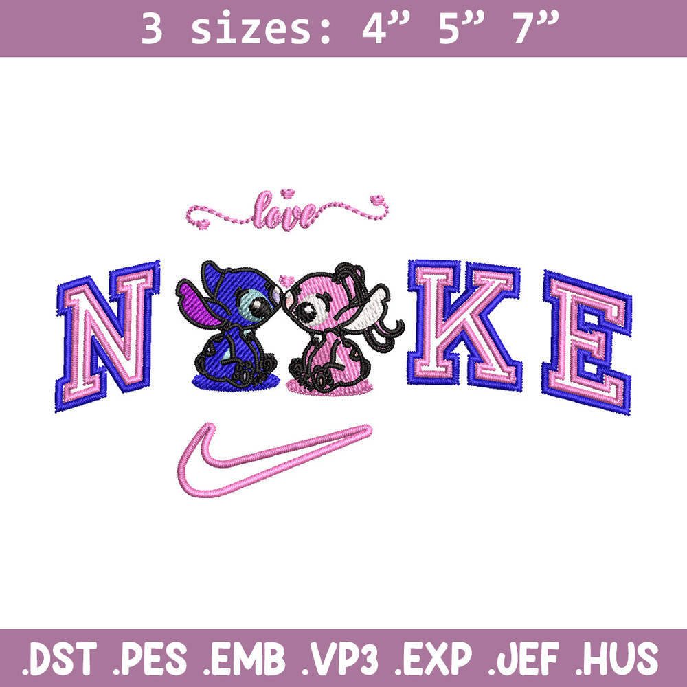 Nike stitch couple embroidery design, Stitch embroidery, Nike design, Embroidery file,Embroidery shirt, Digital download.jpg