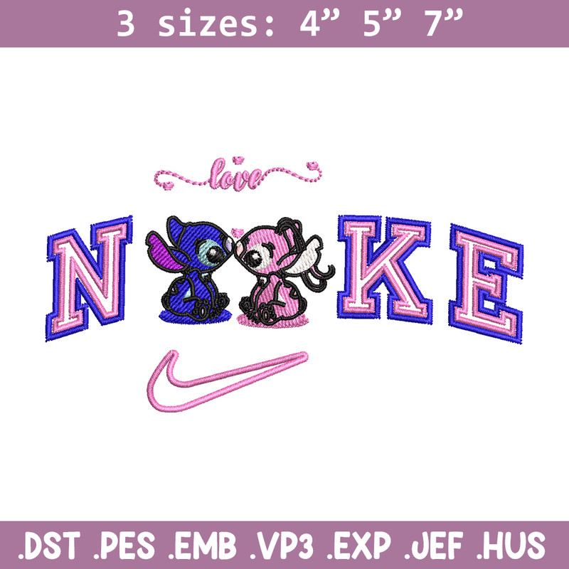 Nike stitch couple embroidery design, Stitch embroidery, Nike design, Embroidery file,Embroidery shirt, Digital download.jpg