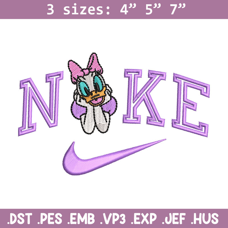 Nike x daisy duck embroidery design, Daisy embroidery, Nike design, Embroidery shirt, Embroidery file, Digital download.jpg