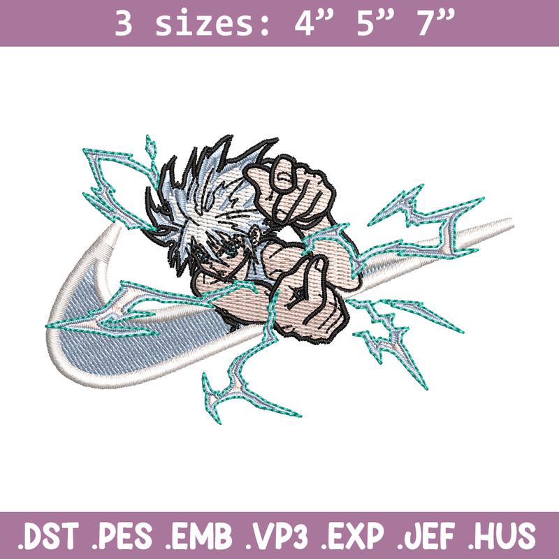 Nike x Killua embroidery design, Hunter x hunter embroidery, Nike design, anime design, anime shirt, Digital download.jpg