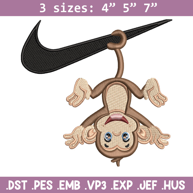 Nike x monkey embroidery design, Monkey embroidery, Nike design, Embroidery shirt, Embroidery file, Digital download.jpg