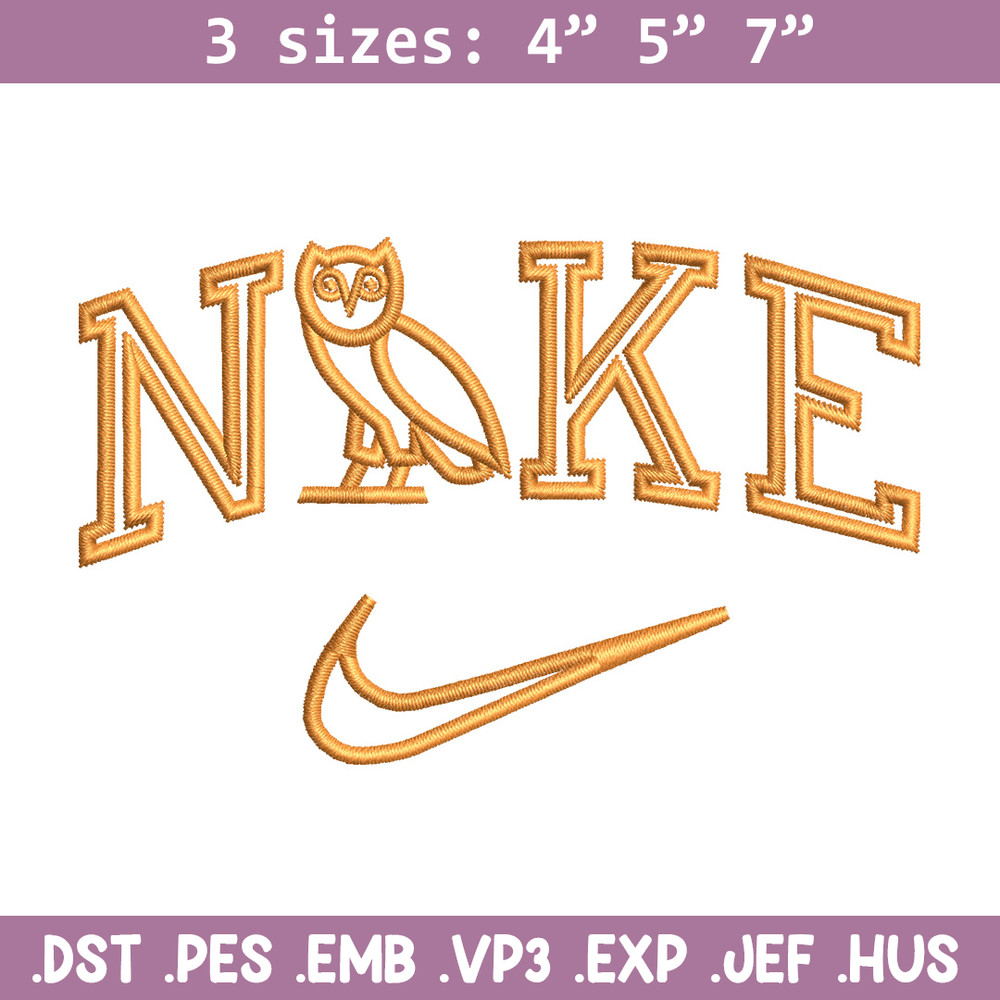 Nike x owl embroidery design, Owl embroidery, Nike design, Embroidery file, Embroidery shirt, Digital download.jpg