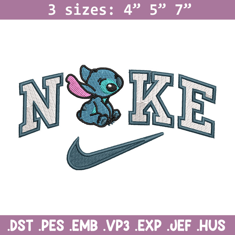 Nike x stitch cute embroidery design, Stitch embroidery,Nike design, Embroidery shirt, Embroidery file, Digital download.jpg
