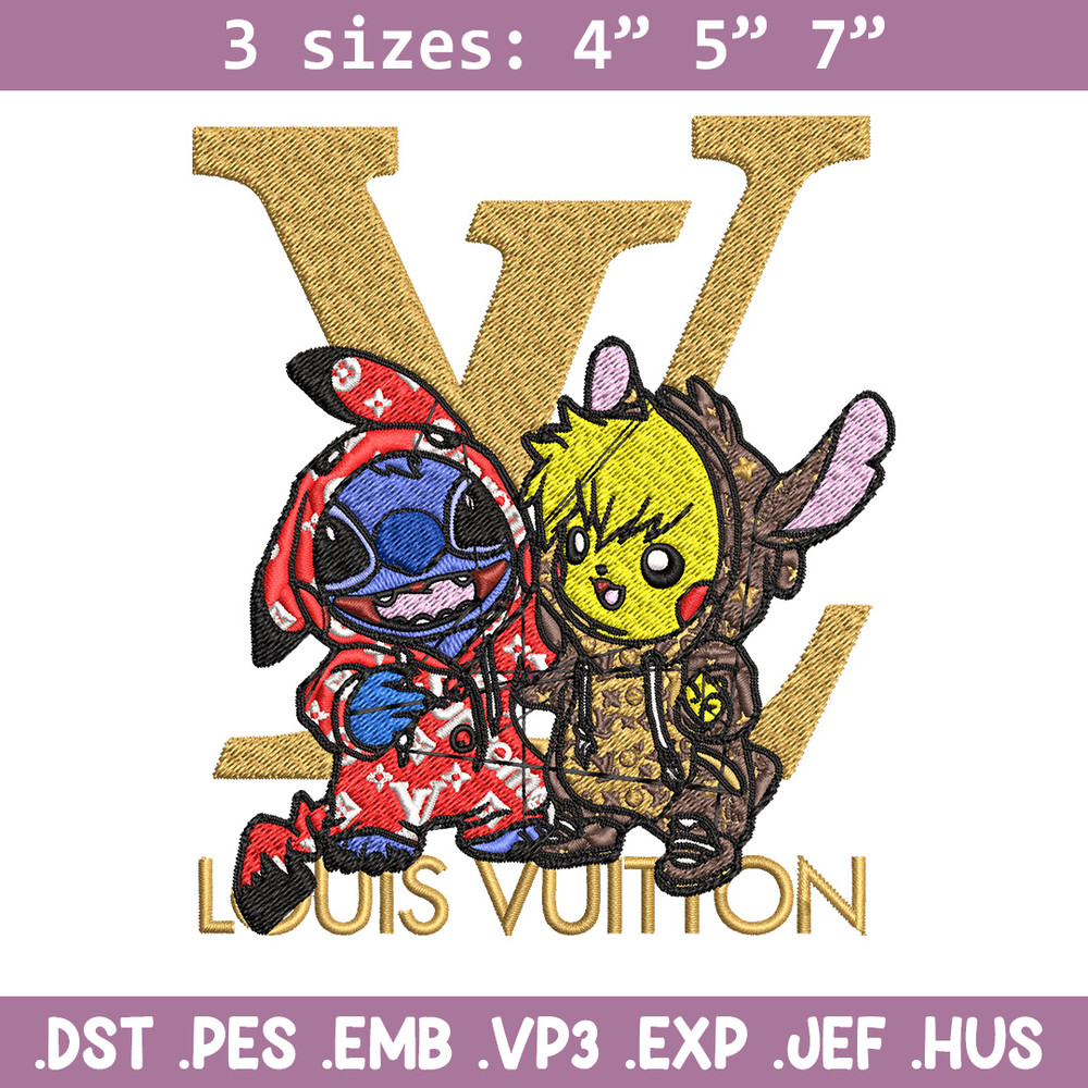 Pikachu x stitch lv Embroidery Design, LV Embroidery, Embroidery File, Logo shirt, Sport Embroidery, Digital download.jpg