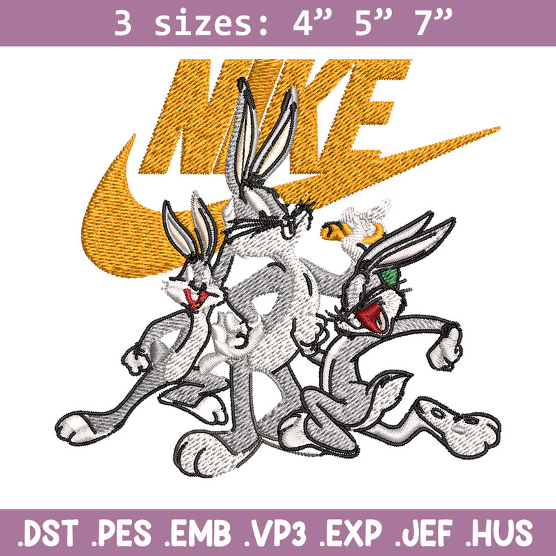 Rabbit cartoon Nike Embroidery design, cartoon Embroidery, Nike design, Embroidery file, logo shirt, Instant download..jpg