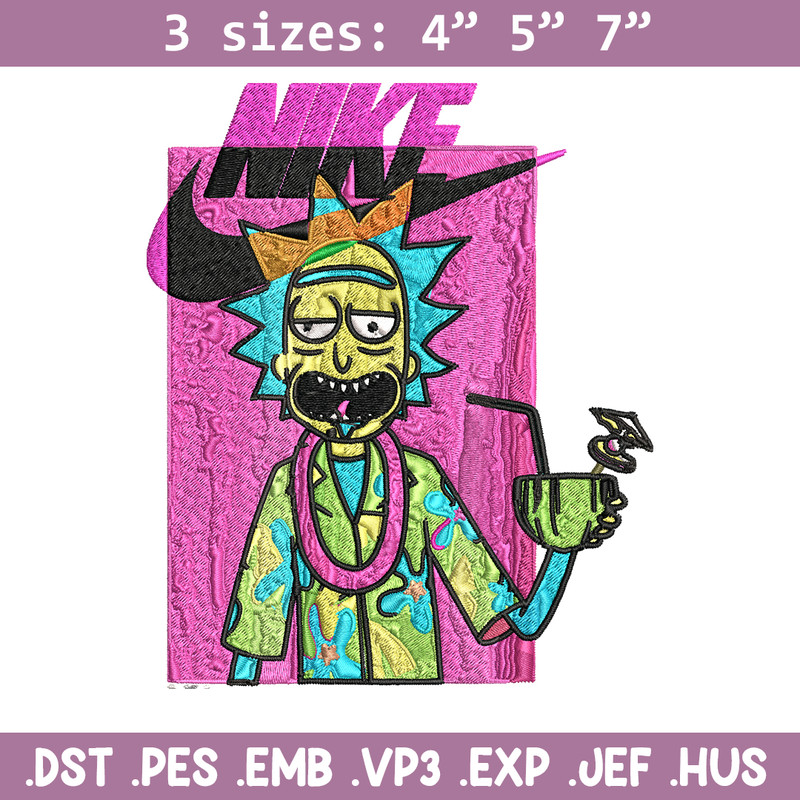 Rick and Morty x Just Rick It Embroidery design, Cartoon Embroidery, Nike design, Embroidery file, Instant download..jpg