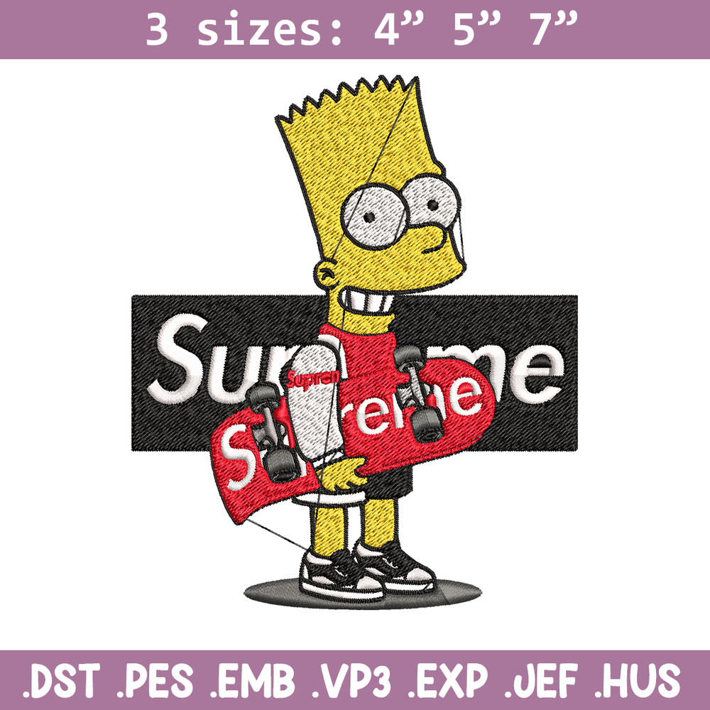 Simpson Supreme Embroidery design, Simpson Embroidery, cartoon design, Embroidery File, logo shirt, Digital download..jpg