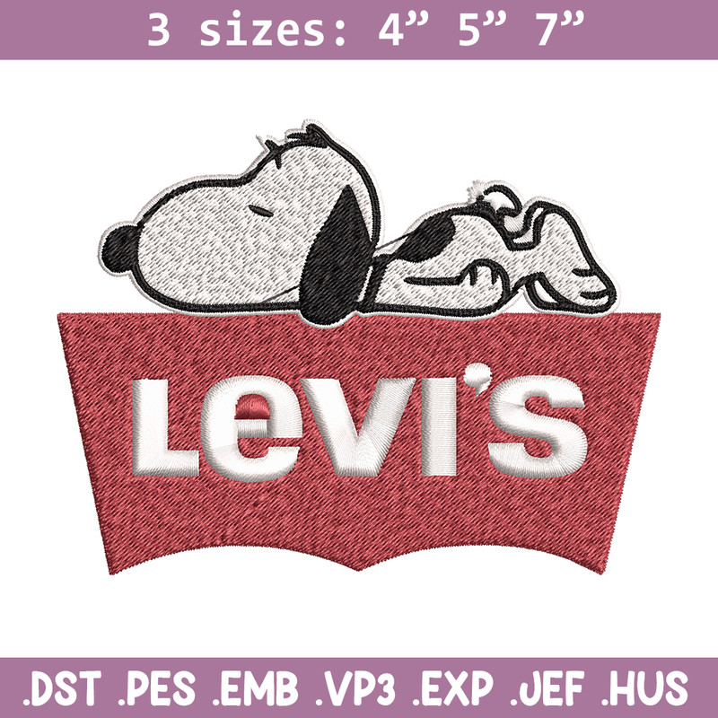 Snoopy Levi's Embroidery design, Snoopy Levi's Embroidery, cartoon design, Embroidery File, Digital download..jpg