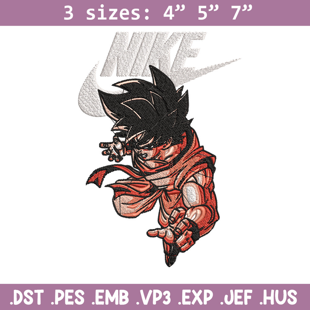 Son Goku Nike Embroidery design, Dragon ball Embroidery, Nike design, anime shirt, Embroidery file, Instant download.jpg