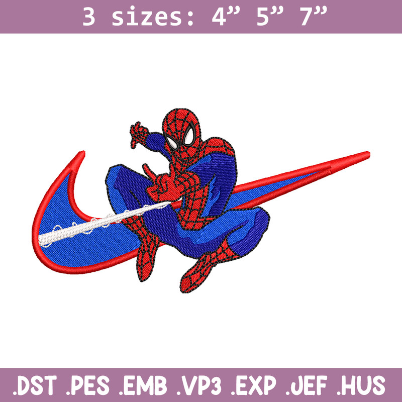 spaiderman Nike Logo embroidery design, spaiderman embroidery, Nike design, Logo shirt, digital download.jpg