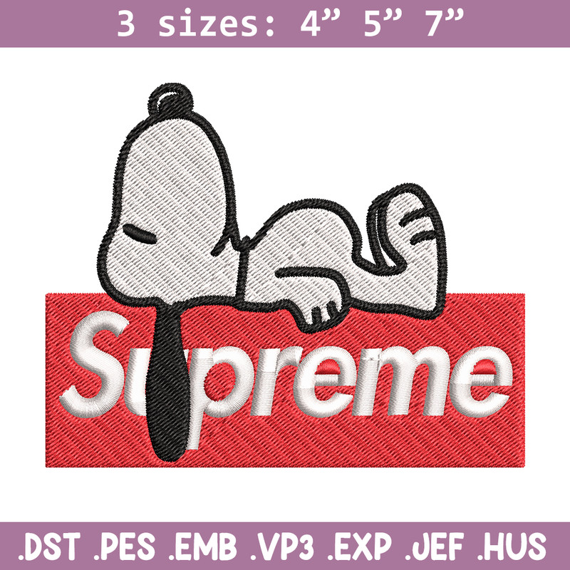 Supreme snoopy dog Embroidery design, supreme snoopy dog Embroidery, cartoon design, Embroidery File, Digital download..jpg